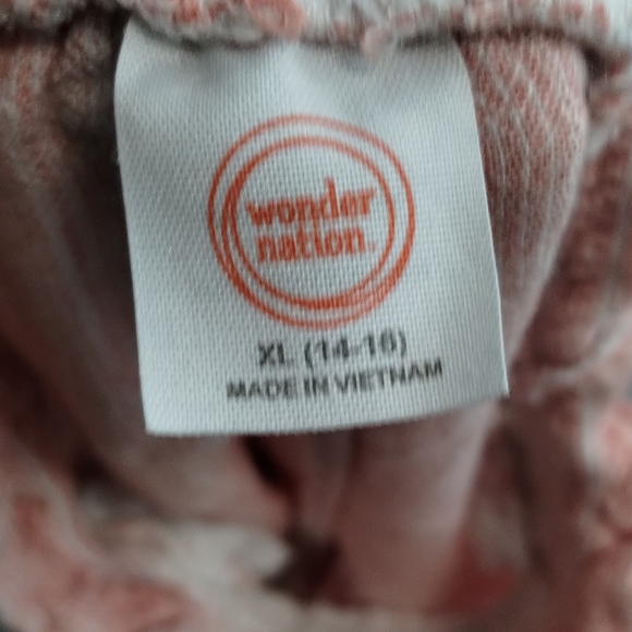 Girl's Wonder Nation Smocked Ruffle Waist Shorts Pink Stripe Size XL (14-16) - Picture 9 of 11